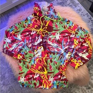 Colorful Graphic Floral Hoodie Oversized Sweatshirt NEW! FIRM PRICE!